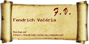 Fendrich Valéria névjegykártya